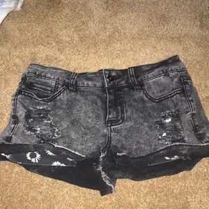 Denim Black Shorts